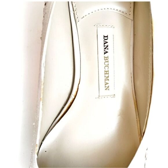 DANA BUCHMAN SHELLEY ICE PEEP TOE PUMP IN IVORY AND GOLD 7.5 M - Picture 9 of 12